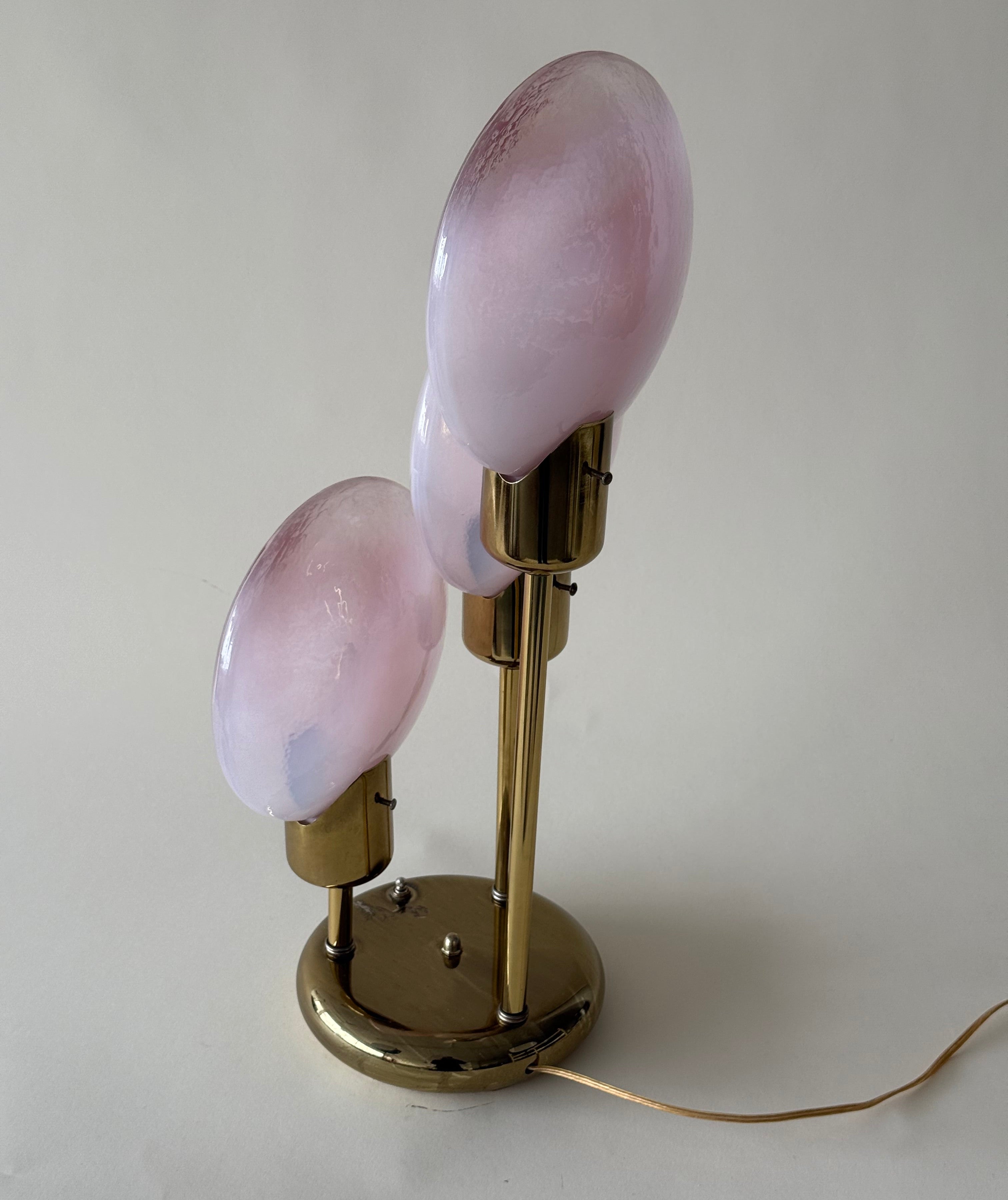 Lampe de table "Lollipop" en verre de Murano et laiton, fait en Italie, circa 1970