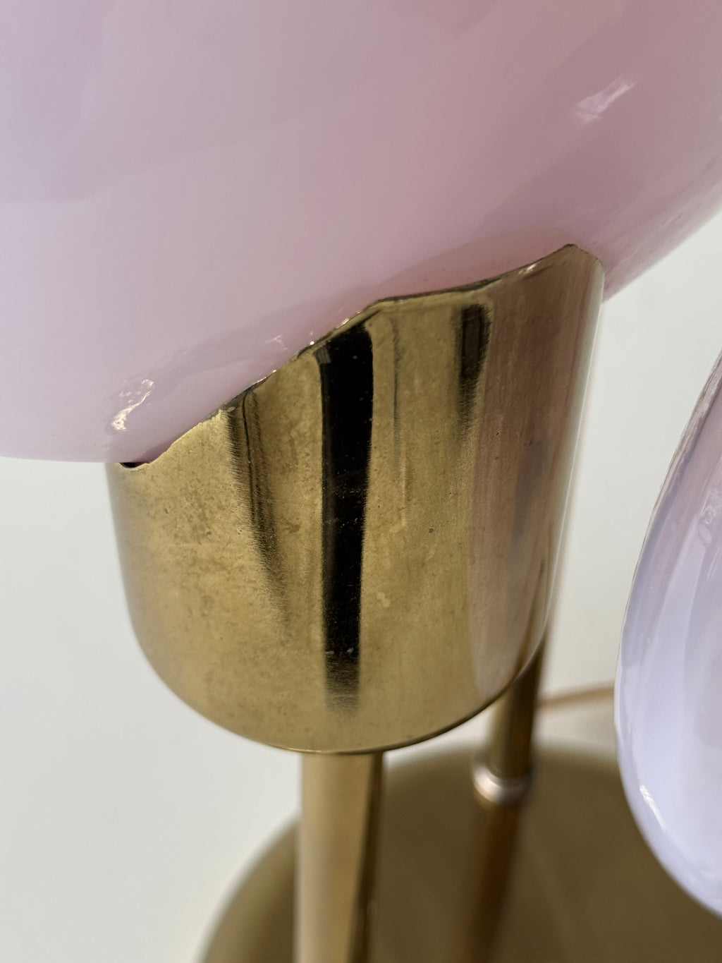 Lampe de table "Lollipop" en verre de Murano et laiton, fait en Italie, circa 1970