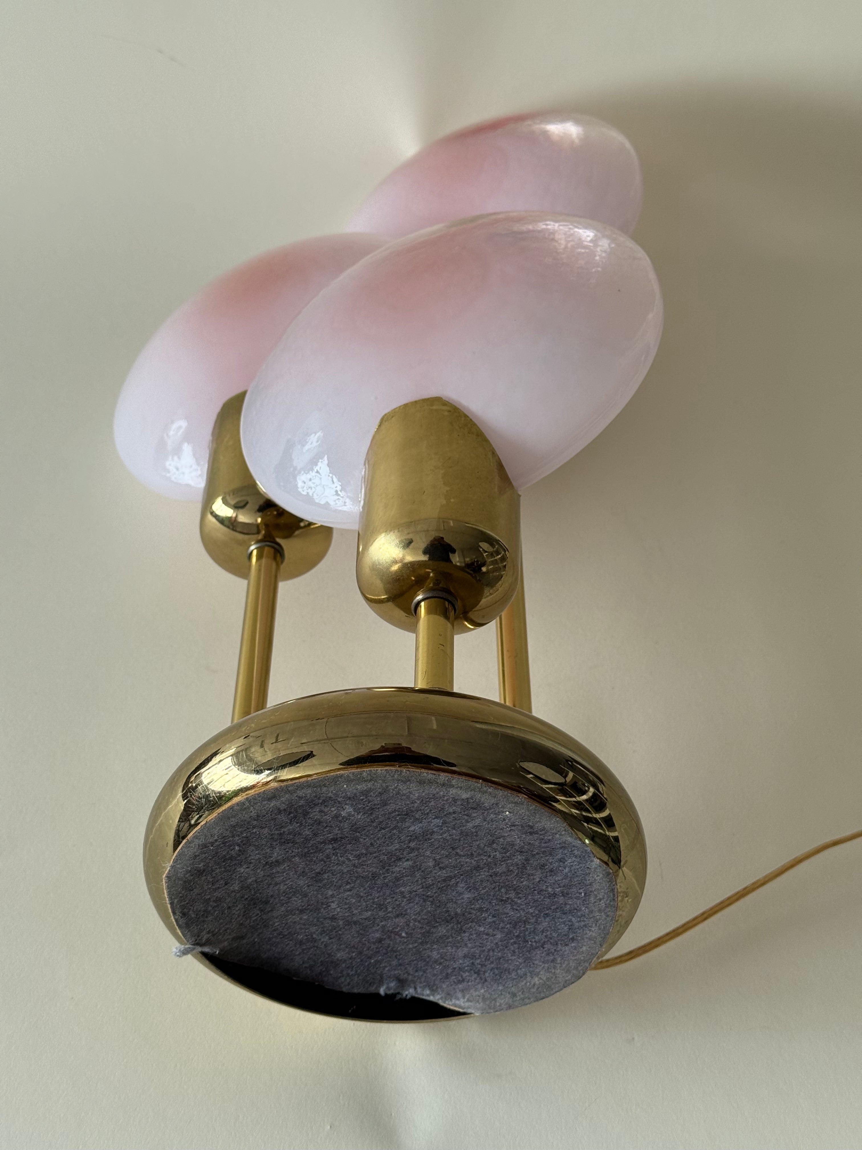 Lampe de table "Lollipop" en verre de Murano et laiton, fait en Italie, circa 1970