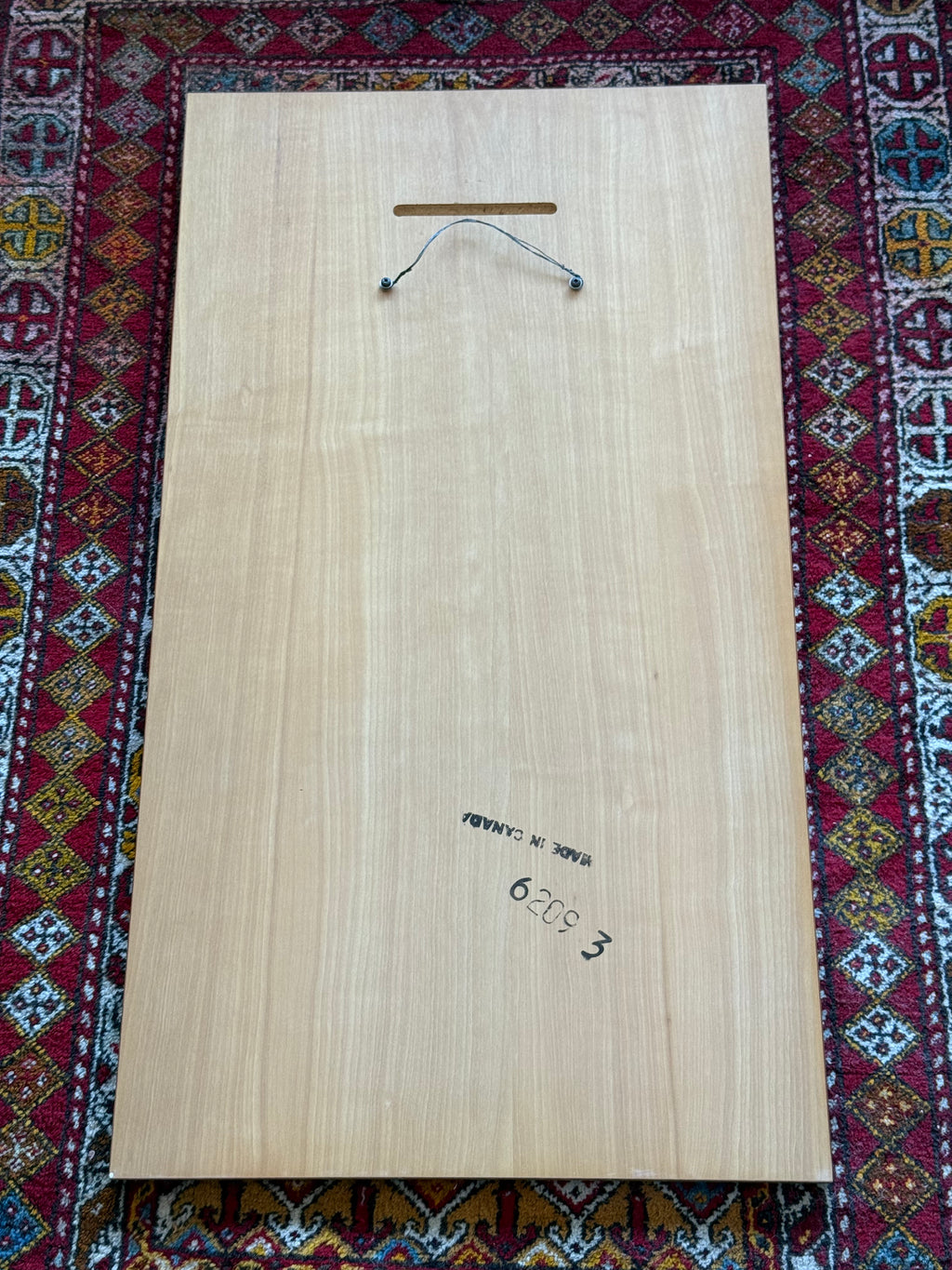 Miroir en bois de teck, fait au Canada