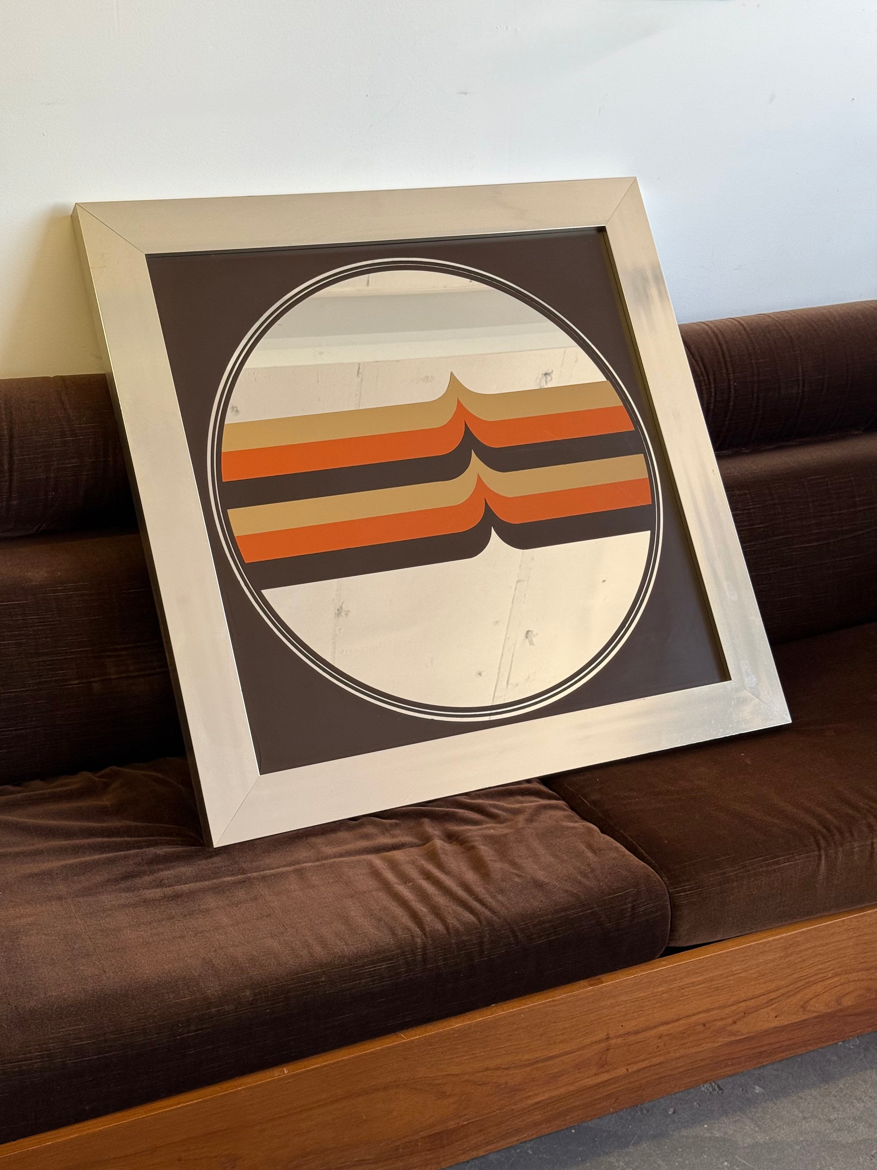 Miroir rétro avec cadrage argentée