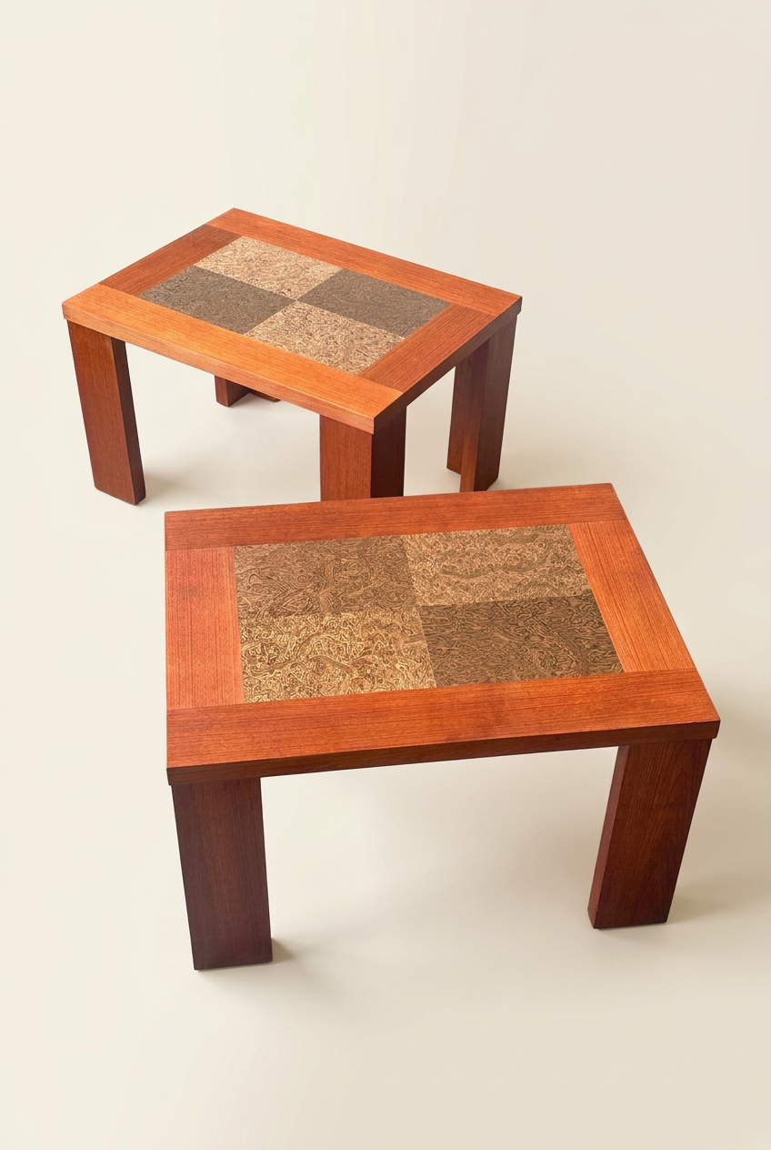 Tables sur fond crème, détail 2